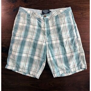 The New Ivy Brand Vintage Classics Blue Madras Plaid Bermuda Shorts Men Size 38